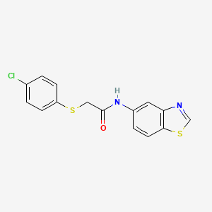 molecular formula C15H11ClN2OS2 B2773154 N-(benzo[d]thiazol-5-yl)-2-((4-chlorophenyl)thio)acetamide CAS No. 941877-67-4