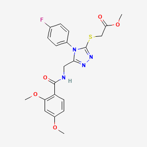 molecular formula C21H21FN4O5S B2773162 methyl 2-((5-((2,4-dimethoxybenzamido)methyl)-4-(4-fluorophenyl)-4H-1,2,4-triazol-3-yl)thio)acetate CAS No. 689750-71-8