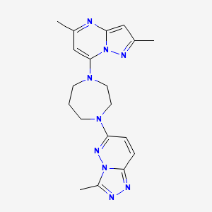 molecular formula C19H23N9 B2773169 6-[4-(2,5-Dimethylpyrazolo[1,5-a]pyrimidin-7-yl)-1,4-diazepan-1-yl]-3-methyl-[1,2,4]triazolo[4,3-b]pyridazine CAS No. 2309311-16-6