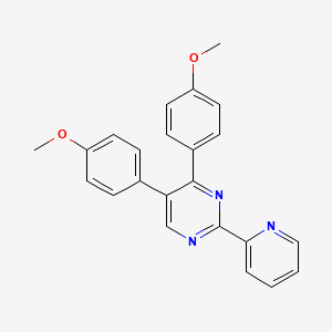 molecular formula C23H19N3O2 B2773170 4-[4-(4-Methoxyphenyl)-2-(2-pyridinyl)-5-pyrimidinyl]phenyl methyl ether CAS No. 685107-63-5