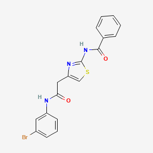 molecular formula C18H14BrN3O2S B2773172 N-(4-(2-((3-bromophenyl)amino)-2-oxoethyl)thiazol-2-yl)benzamide CAS No. 946304-66-1