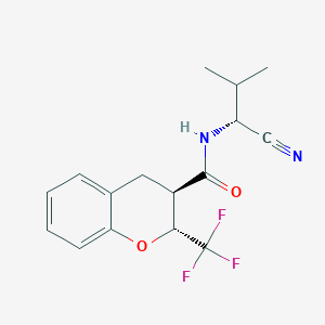 molecular formula C16H17F3N2O2 B2773174 (2R,3R)-N-[(1R)-1-Cyano-2-methylpropyl]-2-(trifluoromethyl)-3,4-dihydro-2H-chromene-3-carboxamide CAS No. 2249394-39-4