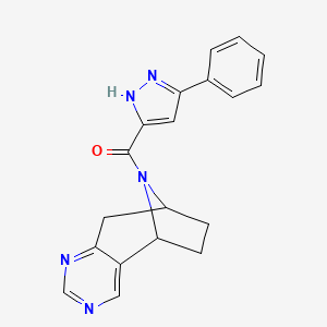 molecular formula C19H17N5O B2773181 (3-苯基-1H-嘧啶-5-基)-(4,6,12-三氮杂三环[7.2.1.02,7]十二烯-12-基)甲酮 CAS No. 2401373-24-6