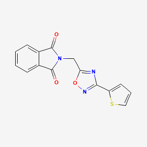 B2773189 2-((3-(Thiophen-2-yl)-1,2,4-oxadiazol-5-yl)methyl)isoindoline-1,3-dione CAS No. 954727-81-2