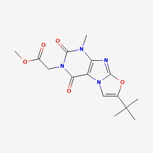 molecular formula C15H18N4O5 B2773193 甲基-2-(7-(叔丁基)-1-甲基-2,4-二氧-1,2-二氢噁唑并[2,3-f]嘌呤-3(4H)-基)醋酸酯 CAS No. 899738-31-9