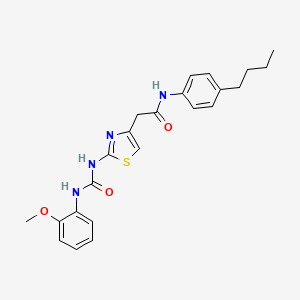 molecular formula C23H26N4O3S B2773197 N-(4-butylphenyl)-2-(2-(3-(2-methoxyphenyl)ureido)thiazol-4-yl)acetamide CAS No. 897622-08-1