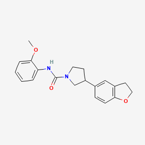 molecular formula C20H22N2O3 B2773198 3-(2,3-二氢-1-苯并呋喃-5-基)-N-(2-甲氧基苯基)吡咯烷-1-甲酰胺 CAS No. 2097920-15-3