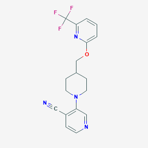 3-[4-({[6-(Trifluoromethyl)pyridin-2-yl]oxy}methyl)piperidin-1-yl]pyridine-4-carbonitrile