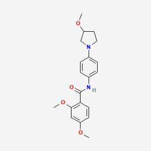 molecular formula C20H24N2O4 B2773212 2,4-dimethoxy-N-(4-(3-methoxypyrrolidin-1-yl)phenyl)benzamide CAS No. 1798037-04-3