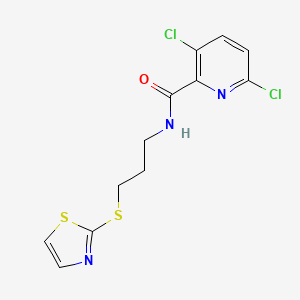 molecular formula C12H11Cl2N3OS2 B2773239 3,6-dichloro-N-[3-(1,3-thiazol-2-ylsulfanyl)propyl]pyridine-2-carboxamide CAS No. 1333879-72-3