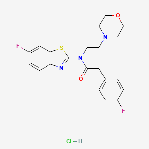 molecular formula C21H22ClF2N3O2S B2773247 N-(6-氟苯并[d]噻唑-2-基)-2-(4-氟苯基)-N-(2-吗啉基乙基)乙酰胺盐酸盐 CAS No. 1216760-01-8