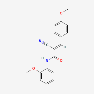 molecular formula C18H16N2O3 B2773251 (E)-2-cyano-N-(2-methoxyphenyl)-3-(4-methoxyphenyl)prop-2-enamide CAS No. 173156-68-8