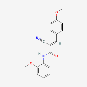 molecular formula C18H16N2O3 B2773251 2-cyano-N-(2-methoxyphenyl)-3-(4-methoxyphenyl)prop-2-enamide CAS No. 173156-68-8