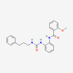 molecular formula C24H25N3O3 B2773260 2-methoxy-N-(2-(3-(3-phenylpropyl)ureido)phenyl)benzamide CAS No. 1206998-75-5