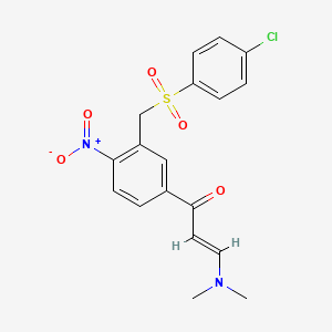 molecular formula C18H17ClN2O5S B2773264 1-(3-(((4-Chlorophenyl)sulfonyl)methyl)-4-nitrophenyl)-3-(dimethylamino)-2-propen-1-one CAS No. 303145-49-5