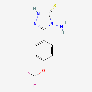 molecular formula C9H8F2N4OS B2773291 4-氨基-5-(4-(二氟甲氧基)苯基)-4H-1,2,4-三唑-3-硫醇 CAS No. 735322-54-0