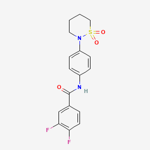 molecular formula C17H16F2N2O3S B2773296 N-[4-(1,1-二氧-噻嗪-2-基)苯基]-3,4-二氟苯甲酰胺 CAS No. 899731-58-9