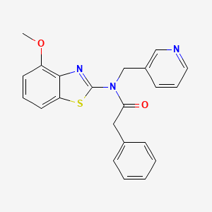 molecular formula C22H19N3O2S B2773309 N-(4-methoxybenzo[d]thiazol-2-yl)-2-phenyl-N-(pyridin-3-ylmethyl)acetamide CAS No. 895006-20-9
