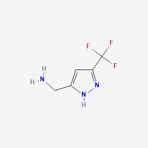 molecular formula C5H6F3N3 B2773316 (5-(Trifluoromethyl)-1H-pyrazol-3-yl)methanamine CAS No. 1254717-53-7; 1402586-42-8