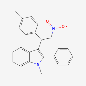 molecular formula C24H22N2O2 B2773329 1-甲基-3-[1-(4-甲基苯基)-2-硝基乙基]-2-苯基吲哚 CAS No. 315235-08-6