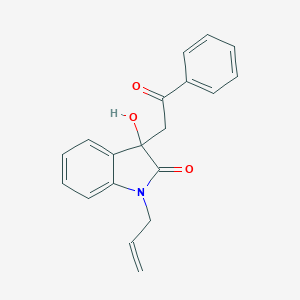 molecular formula C19H17NO3 B277333 1-Allyl-3-hydroxy-3-(2-oxo-2-phenyl-ethyl)-1,3-dihydro-indol-2-one 