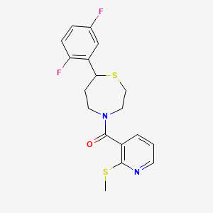 (7-(2,5-Difluorophenyl)-1,4-thiazepan-4-yl)(2-(methylthio)pyridin-3-yl)methanone