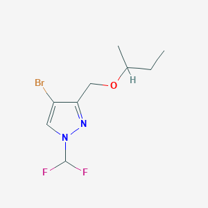 molecular formula C9H13BrF2N2O B2773342 4-bromo-3-(sec-butoxymethyl)-1-(difluoromethyl)-1H-pyrazole CAS No. 1856074-90-2