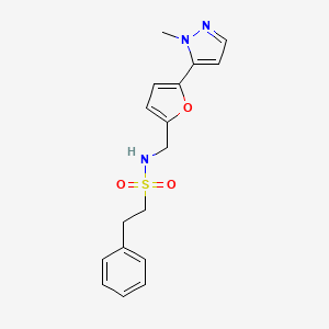 N-[[5-(2-Methylpyrazol-3-yl)furan-2-yl]methyl]-2-phenylethanesulfonamide