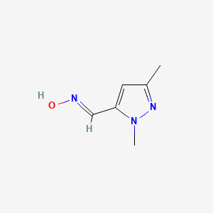 molecular formula C6H9N3O B2773346 (NE)-N-[(2,5-dimethylpyrazol-3-yl)methylidene]hydroxylamine CAS No. 1182281-77-1