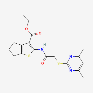 ethyl 2-({[(4,6-dimethylpyrimidin-2-yl)sulfanyl]acetyl}amino)-5,6-dihydro-4H-cyclopenta[b]thiophene-3-carboxylate