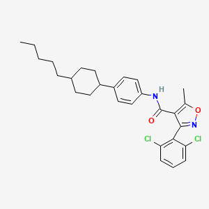 3-(2,6-dichlorophenyl)-5-methyl-N-[4-(4-pentylcyclohexyl)phenyl]-1,2-oxazole-4-carboxamide