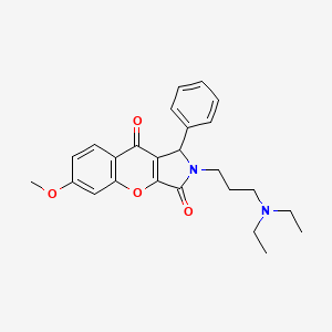 molecular formula C25H28N2O4 B2773364 2-(3-(二乙基氨基)丙基)-6-甲氧基-1-苯基-1,2-二氢咯并[2,3-c]吡咯-3,9-二酮 CAS No. 886164-69-8