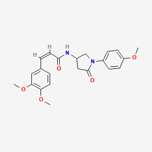 molecular formula C22H24N2O5 B2773385 (2Z)-3-(3,4-dimethoxyphenyl)-N-[1-(4-methoxyphenyl)-5-oxopyrrolidin-3-yl]acrylamide CAS No. 896277-70-6