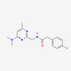N-((4-(dimethylamino)-6-methylpyrimidin-2-yl)methyl)-2-(4-fluorophenyl)acetamide