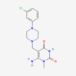 6-Amino-5-{[4-(3-chlorophenyl)piperazin-1-yl]methyl}-1-methyl-1,2,3,4-tetrahydropyrimidine-2,4-dione