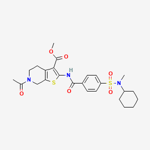 methyl 6-acetyl-2-(4-(N-cyclohexyl-N-methylsulfamoyl)benzamido)-4,5,6,7-tetrahydrothieno[2,3-c]pyridine-3-carboxylate