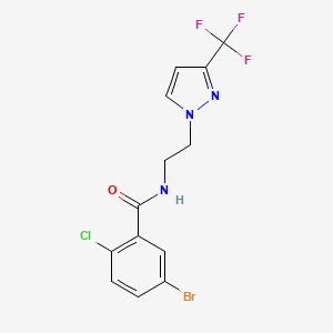 5-bromo-2-chloro-N-(2-(3-(trifluoromethyl)-1H-pyrazol-1-yl)ethyl)benzamide