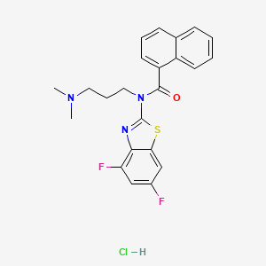 molecular formula C23H22ClF2N3OS B2773407 N-(4,6-二氟苯并[d]噻唑-2-基)-N-(3-(二甲基氨基)丙基)-1-萘甲酰胺 盐酸盐 CAS No. 1217082-56-8