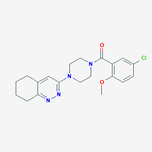 molecular formula C20H23ClN4O2 B2773408 (5-Chloro-2-methoxyphenyl)(4-(5,6,7,8-tetrahydrocinnolin-3-yl)piperazin-1-yl)methanone CAS No. 2034410-31-4