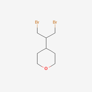 molecular formula C8H14Br2O B2773415 4-(1,3-Dibromopropan-2-yl)oxane CAS No. 1996400-87-3