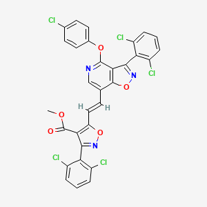 methyl 5-[(E)-2-[4-(4-chlorophenoxy)-3-(2,6-dichlorophenyl)-[1,2]oxazolo[4,5-c]pyridin-7-yl]ethenyl]-3-(2,6-dichlorophenyl)-1,2-oxazole-4-carboxylate