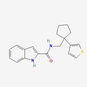 N-((1-(thiophen-3-yl)cyclopentyl)methyl)-1H-indole-2-carboxamide
