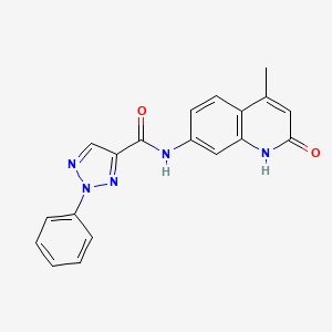 molecular formula C19H15N5O2 B2773423 N-(4-methyl-2-oxo-1H-quinolin-7-yl)-2-phenyltriazole-4-carboxamide CAS No. 1251551-02-6