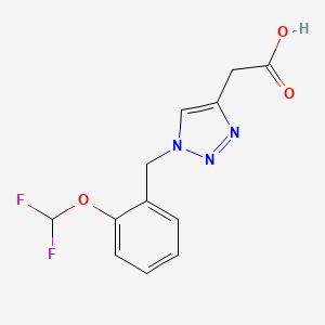molecular formula C12H11F2N3O3 B2773434 2-(1-(2-(Difluoromethoxy)benzyl)-1H-1,2,3-triazol-4-yl)acetic acid CAS No. 1203393-38-7