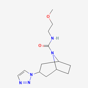 molecular formula C13H21N5O2 B2773438 N-(2-Methoxyethyl)-3-(triazol-1-yl)-8-azabicyclo[3.2.1]octane-8-carboxamide CAS No. 2320884-23-7