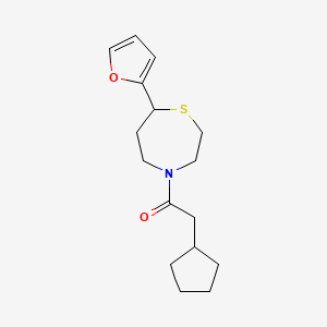 2-Cyclopentyl-1-(7-(furan-2-yl)-1,4-thiazepan-4-yl)ethanone