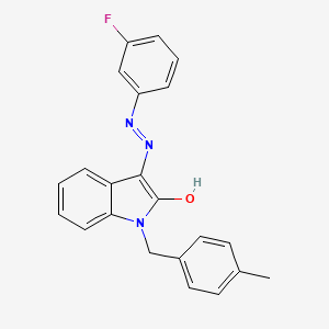 molecular formula C22H18FN3O B2773447 1-(4-methylbenzyl)-1H-indole-2,3-dione 3-[N-(3-fluorophenyl)hydrazone] CAS No. 303984-95-4