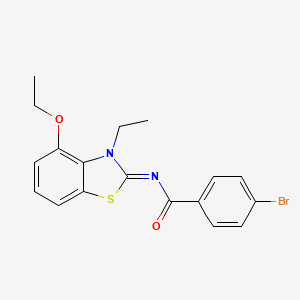 4-bromo-N-(4-ethoxy-3-ethyl-1,3-benzothiazol-2-ylidene)benzamide