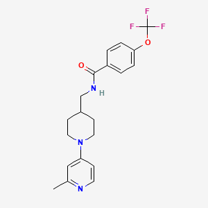 molecular formula C20H22F3N3O2 B2773450 N-((1-(2-甲基吡啶-4-基)哌啶-4-基)甲基)-4-(三氟甲氧基)苯甲酰胺 CAS No. 2034286-13-8
