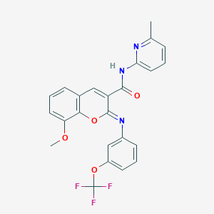 (2Z)-8-methoxy-N-(6-methylpyridin-2-yl)-2-{[3-(trifluoromethoxy)phenyl]imino}-2H-chromene-3-carboxamide